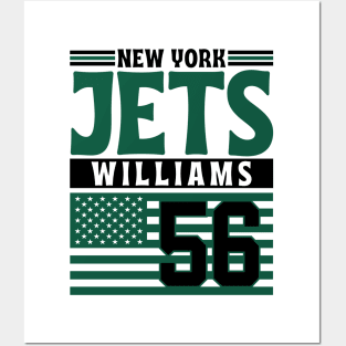 New York Jets Williams 56 American Flag Football Posters and Art